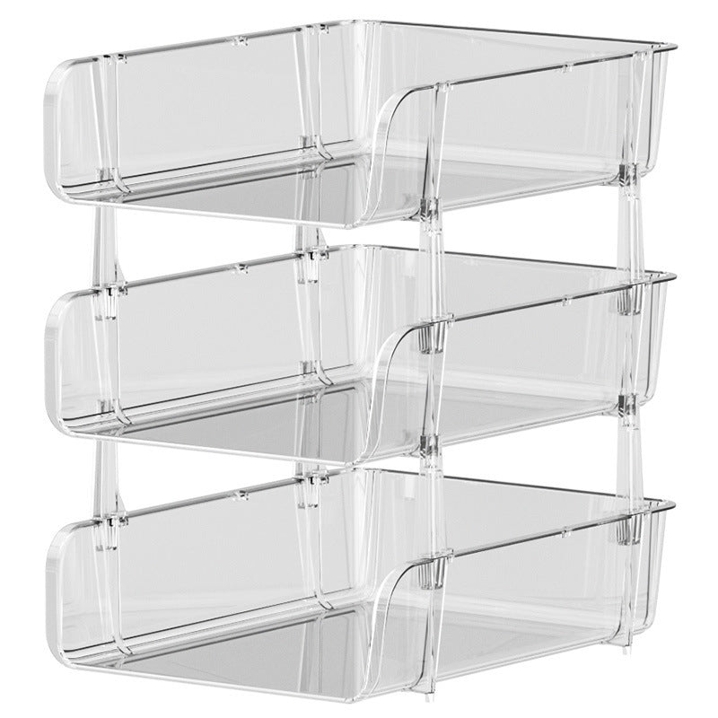 A4 transparent desktop storage box dormitory file plastic storage shelf multi-layer desktop bedroom storage rack