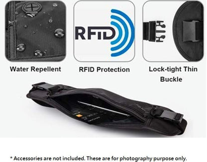 RFID 防盜貼身腰包 (黑色)