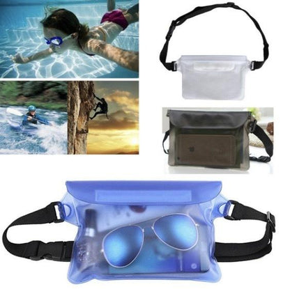 透白色 戶外游泳漂流包 三層密封手機防水袋 漂流游泳潛水PVC防水腰包 PVC腰包漂流袋