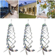 [Pack of 3] Laser reflective bird repellent spiral wind-rotating three-dimensional spiral design to repel birds and repel birds, garden decoration, anti-bird device, beautify garden decoration and layout