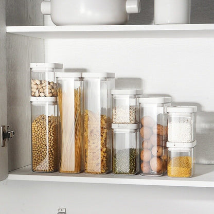 日式加厚密封罐PET五谷雜糧收納盒防潮廚房透明塑料食物 儲物盒