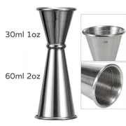 304 stainless steel 1oz &amp; 2oz mixing glass/measurer (1 piece) silver 