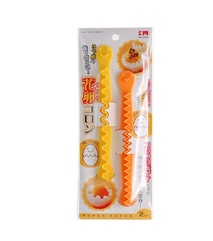 Japan KM.5003. Lace egg cutter, boiled egg cutter and shaper - 2-piece set of egg cutting tools, egg cutter