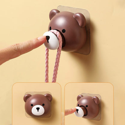 Japanese cute bear retractable nose hook cartoon student dormitory strong adhesive wall punch-free adhesive hook hook Christmas ornament adhesive hook