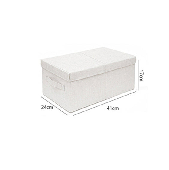 Off-white small covered cotton storage box for clothing, toys and sundries multi-functional storage basket storage basket [parallel import]