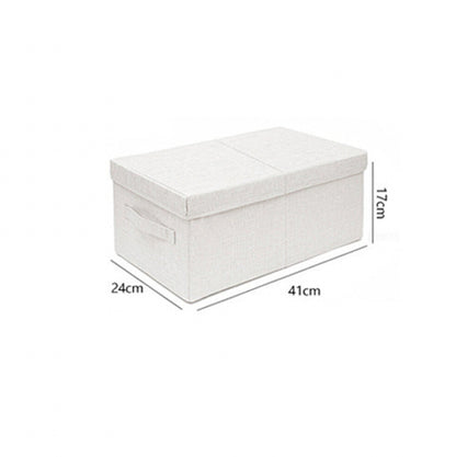 Off-white small covered cotton storage box for clothing, toys and sundries multi-functional storage basket storage basket [parallel import]