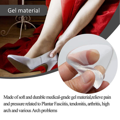 Fan-shaped arch massage insole, corrective arch pad, elastic massage arch correction insole, mid-foot pad to soothe flat feet, PU material arch correction insole, soft and comfortable insole