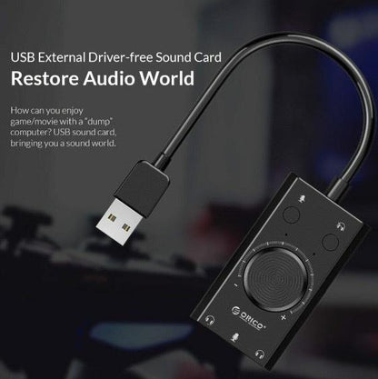 [1 Pack] USB Sound Card External Headphones Driver-Free Sound Card Independent Desktop Sound Card Computer Notebook Audio Converter Sound Effect Card