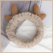 1 cute little deer antler headband, face wash scarf, headband - gray