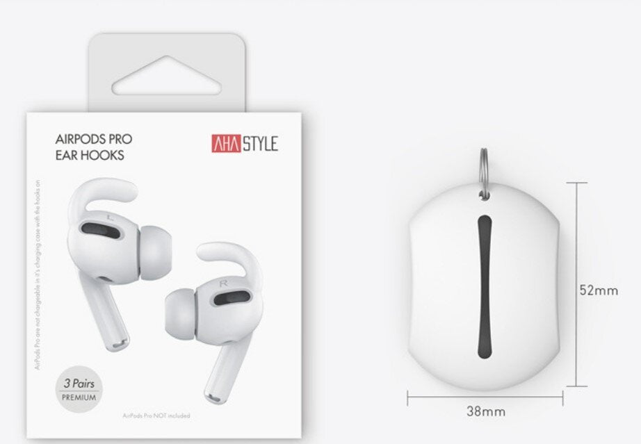 Ahastyle (PT-60pro) -AirPods Pro 运动款防掉耳挂式耳机套(三组入附收纳套) 防滑挂耳钩耳塞