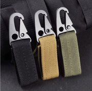 Khaki special lock hook with hanging buckle mountaineering universal eagle beak hook buckle with tactical nylon webbing key chain kettle buckle tool buckle outdoor travel supplies key chain multi-purpose tool buckle