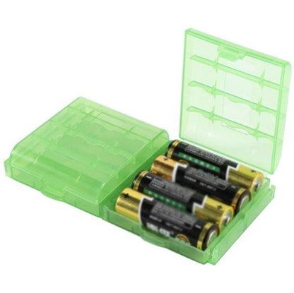 2個裝 藍色+綠色 電池收納盒 適用AA/AAA電池保護盒 儲物盒
