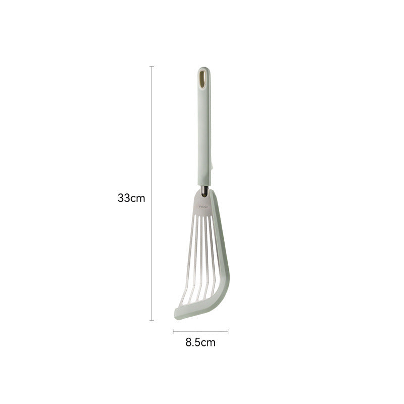 Household high temperature resistant stainless steel spatula kitchen cooking frying fish non-stick pot silicone anti-scalding cooking spatula wok spatula