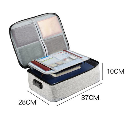 [灰色] 大容量證件包 多層防火檔案文件袋 旅行護照證件收納包 [平行進口]