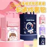 Portable school bag, tutoring bag, portable school bag, handbag, canvas school bag, file bag, homework bag, school bag, cartoon bag (free for girls)
