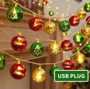 Christmas tree light trinkets creative hanging ornaments-Christmas gold-plated ball Christmas tree Christmas USB lights 1.5 meters 10 lights USB style