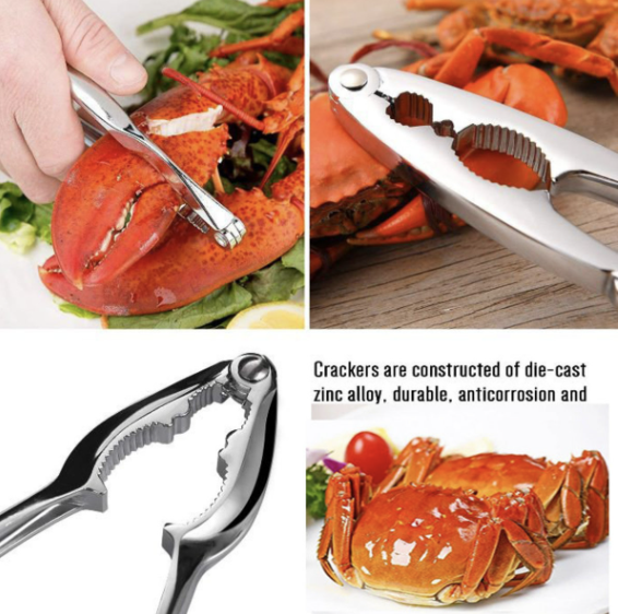 Seafood crab sandwich with walnut sandwich. Crab eating tools