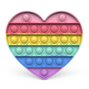 Pop It Fidget Squeeze Somatosensory Desktop Training Concentration Game - Rainbow Heart Press and Decompression Toy Squeeze Somatosensory Desktop Training Concentration Finger Training for the Elderly