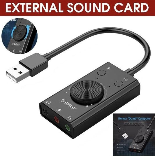 [1 Pack] USB Sound Card External Headphones Driver-Free Sound Card Independent Desktop Sound Card Computer Notebook Audio Converter Sound Effect Card