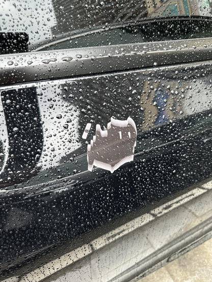 "Happy to the point of fuzzy" Cat Waterproof Decorative Sticker Car Trunk Macbook Laptop Sticker Car Body Scratches Holes Defect Covering Decorative Sticker (White)