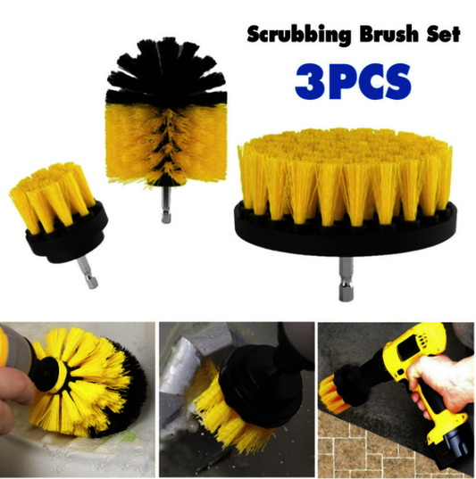 Three-piece set of electric drill brush, floor brush, electric drill tool accessories, polishing brush, tile cleaning disc brush