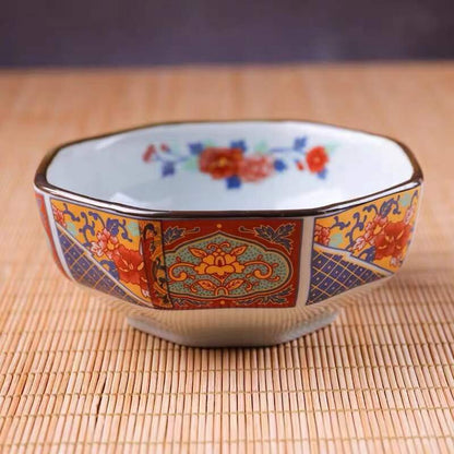 2 Japanese Ceramic Tableware Retro Imari-style Household Japanese Rice Bowls Round Bowl Soup Bowls