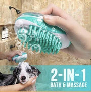 2合1宠物沐浴按摩刷梳|Pet SPA|按摩刷|刷毛|清洁|梳毛|去死毛| - 沐浴梳（绿色） 水用清洁