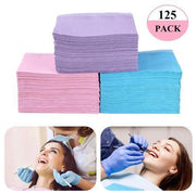 [125 pieces] Blue Medical Paper Scarf Disposable Dentist Scarf Clean and Hygienic Disposable Waterproof Paper Pad