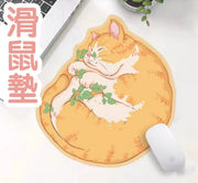 可爱胖橘猫滑鼠标垫小号锁边防滑笔记本女生手托创意学生护腕小清新