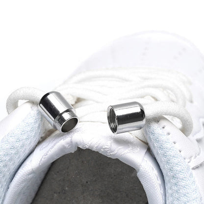 White semi-circular straps, no ties, no ties, elastic elastic lazy shoelaces, metal capsule shoe buckles, alloy capsule buckles