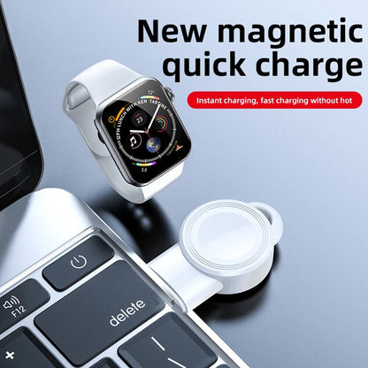 White suitable for Apple watch magnetic iWatch watch charging USB portable magnetic watch wireless charger mini portable Apple Watch portable charging