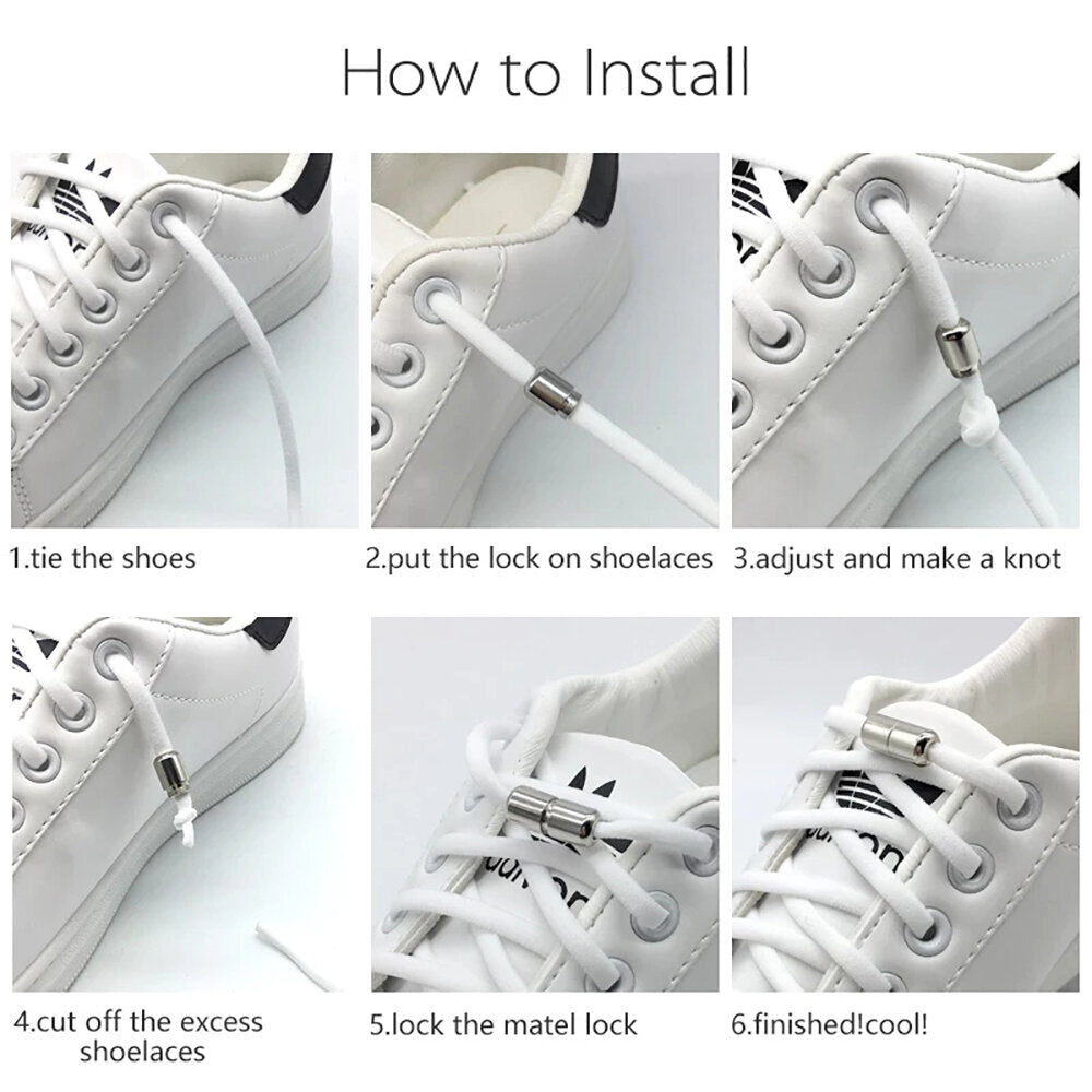 White semi-circular straps, no ties, no ties, elastic elastic lazy shoelaces, metal capsule shoe buckles, alloy capsule buckles