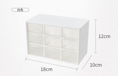 日本KM抽屜式首飾儲物盒 9格小號桌面收納盒小物整理格 儲物盒