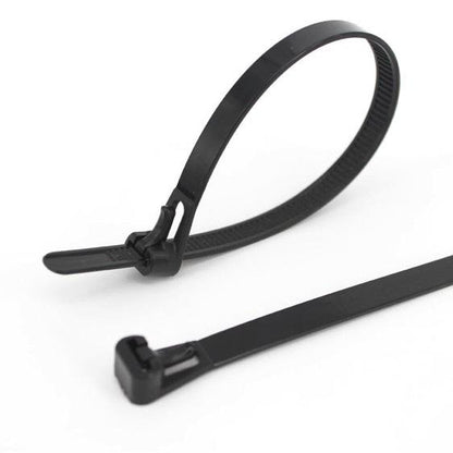 [100件裝] 黑色 活扣紮帶 索帶 可重複使用可退式紮帶 索帶