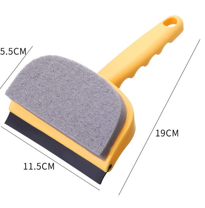 Double-sided brush head glass mirror car front glass scraper cleaning brush two-in-one glass wiper multi-purpose wiper scouring pad sponge wiper car supplies cleaning supplies wiper brush