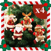 4 Christmas tree accessories small dolls dancing old man snowman deer bear fabric puppet small pendant Christmas dancing old man Christmas ornaments Christmas tree decoration