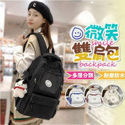 Japanese school bag, backpack, travel bag, large capacity backpack, waterproof backpack, laptop backpack, college student school bag, return to school backpack (black/come with random doll pendant)