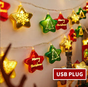 USB Christmas decoration holiday Christmas lights window hangings scene arrangement Christmas tree trinkets creative hangings