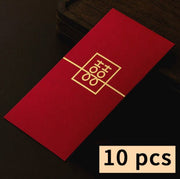 10 round gilded red packets