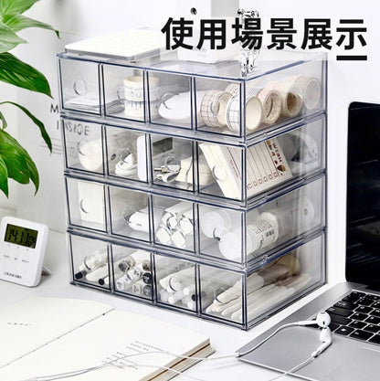 Transparent storage box storage box can be stacked with transparent drawer storage box storage box