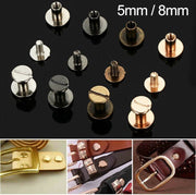 Silver 5mm wheel nail belt belt screw handmade leather stud nail belt buckle head connection leather accessories DIY repair belt accessories