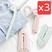 3 pack Japanese style foldable clothes hangers, travel folding clothes hangers, space-saving portable clothes hangers, car hangers, variable hangers, random colors