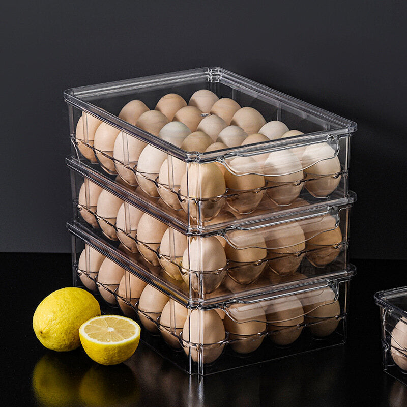 雞蛋收納盒 冰箱收納盒 掀蓋式保鮮密封家用冰箱雞蛋保鮮盒 透明雞蛋盒-15格 儲物盒