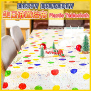 生日桌布生日佈置 生日Party枱布 即棄桌布 餐廳免洗生日聚會派對 甜品台 裝飾桌布 137x274cm 54x108inch