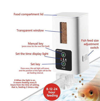 魚缸自動餵食器 水族箱智能定時餵魚機 水族箱用品 其他魚缸用品