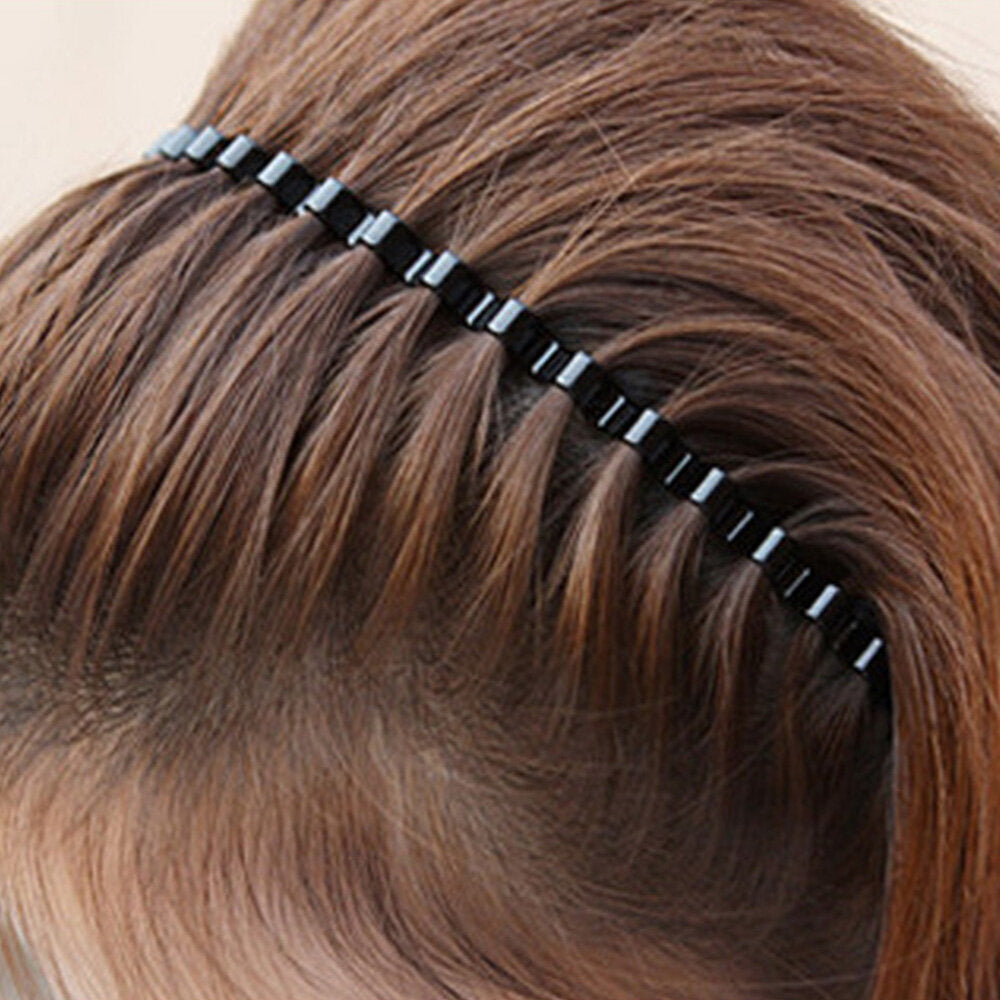 Black Korean wavy hair hoop sports headband retro big back hair hoop long hair iron hairpin