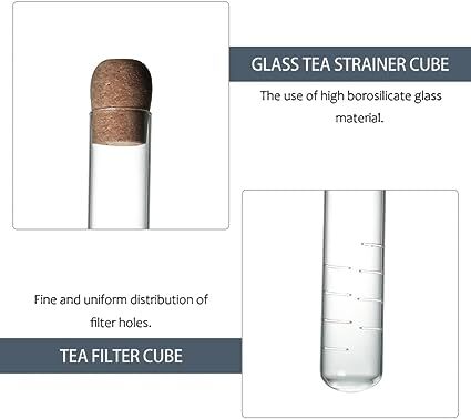 Glass test tube tea filter high temperature resistant tea leak tea brewer household tea set accessories tea leak tea filter summer tea tea pulp filter