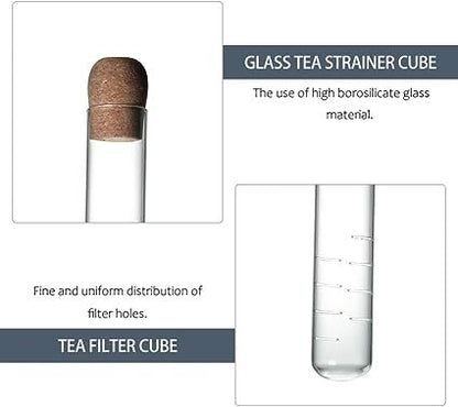 Glass test tube tea filter high temperature resistant tea leak tea brewer household tea set accessories tea leak tea filter summer tea tea pulp filter