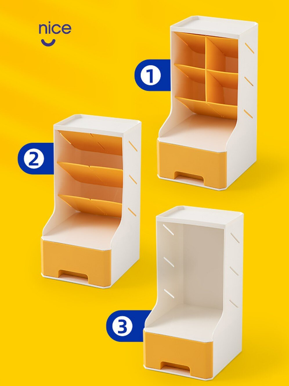 Removable four-part slanted pen holder top tray with drawer dust-proof storage box multi-functional storage box