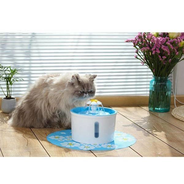 寵物智能飲水機 （藍色） 花朵噴泉流水 電動循環寵物飲水機飲水器 寵物水機 濾片 濾芯